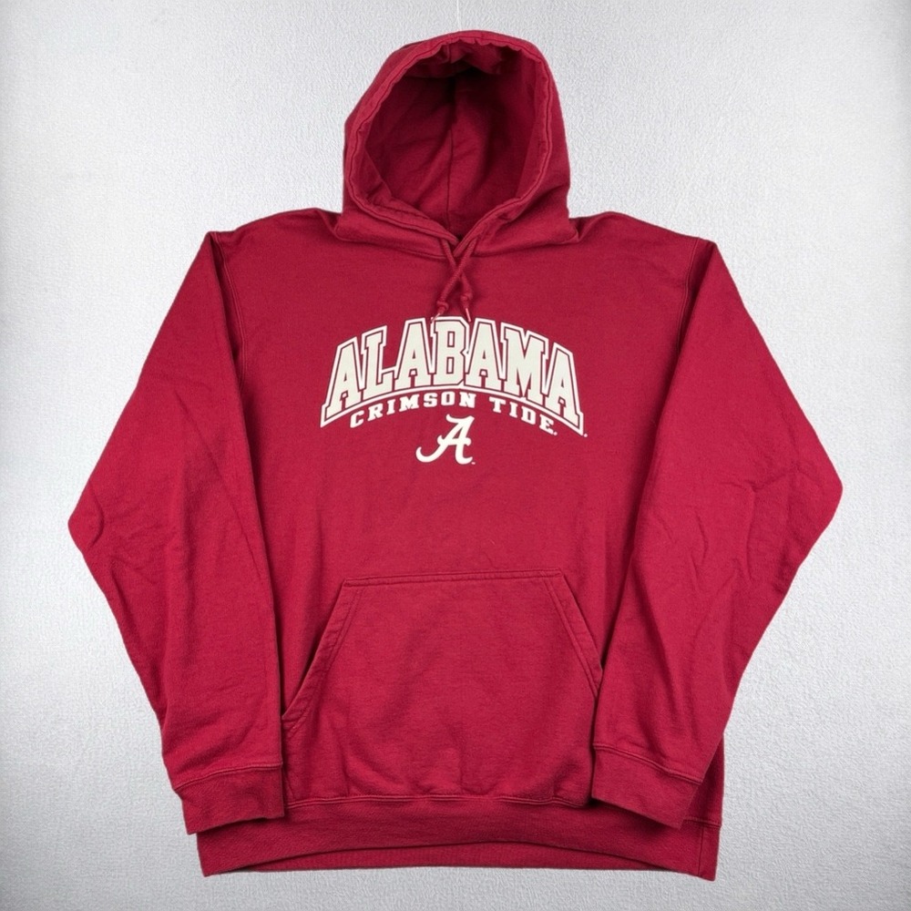 VTG Alabama Crimson Tide Hoodie Mens Large Red NCAA Pro Edge Pullover Sweatshirt